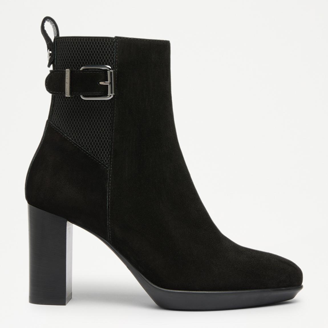 Woman's Black Suede Roberta Short Boot  main product photo