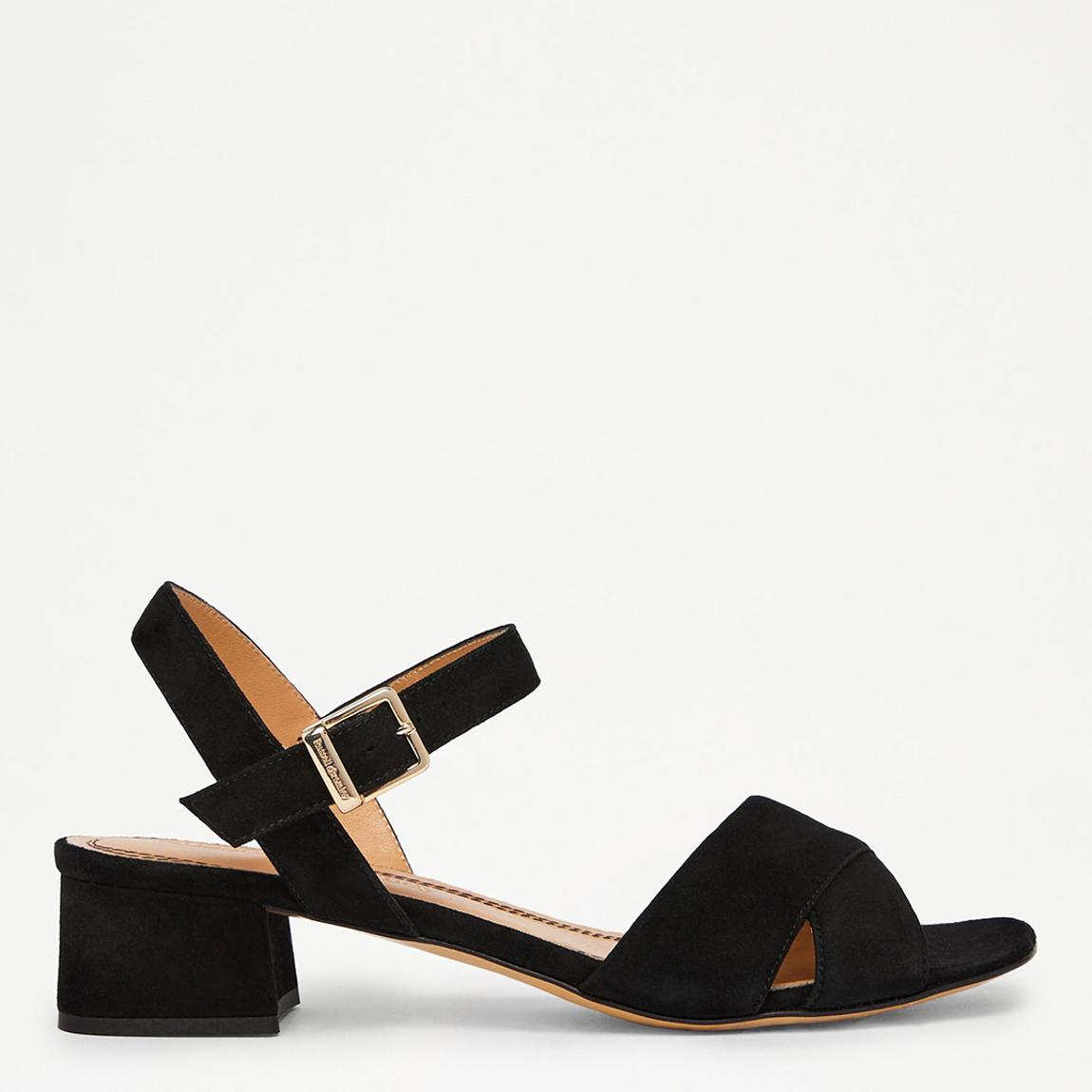 Woman's Black Suede Skyline Heeled Sandal main product photo
