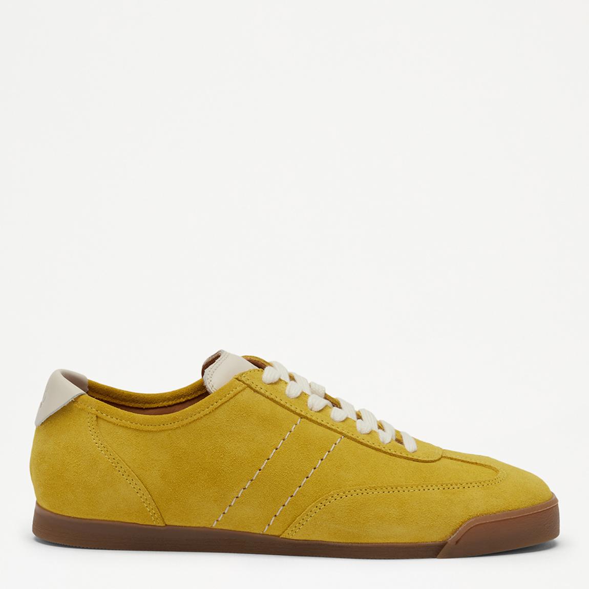 Woman's Yellow Suede Budds Lace Up Trainer main product photo