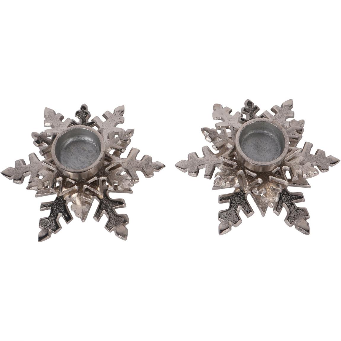 Laura Ashley Set of 2 Festive Snowflake Tealight Holders main product photo