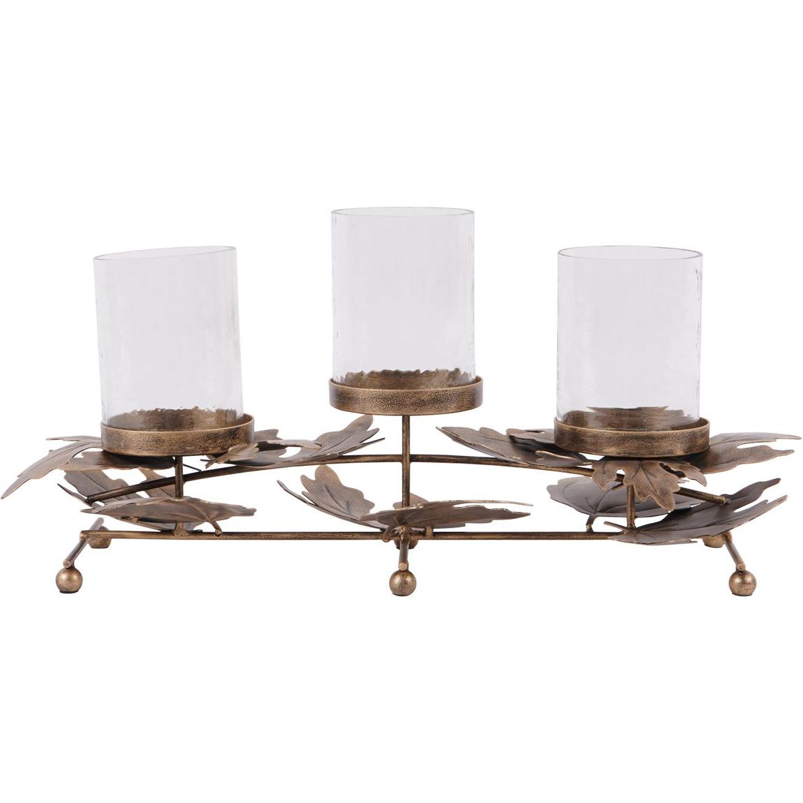 Laura Ashley Corrina Leaf Triple Votive Candleholder main product photo