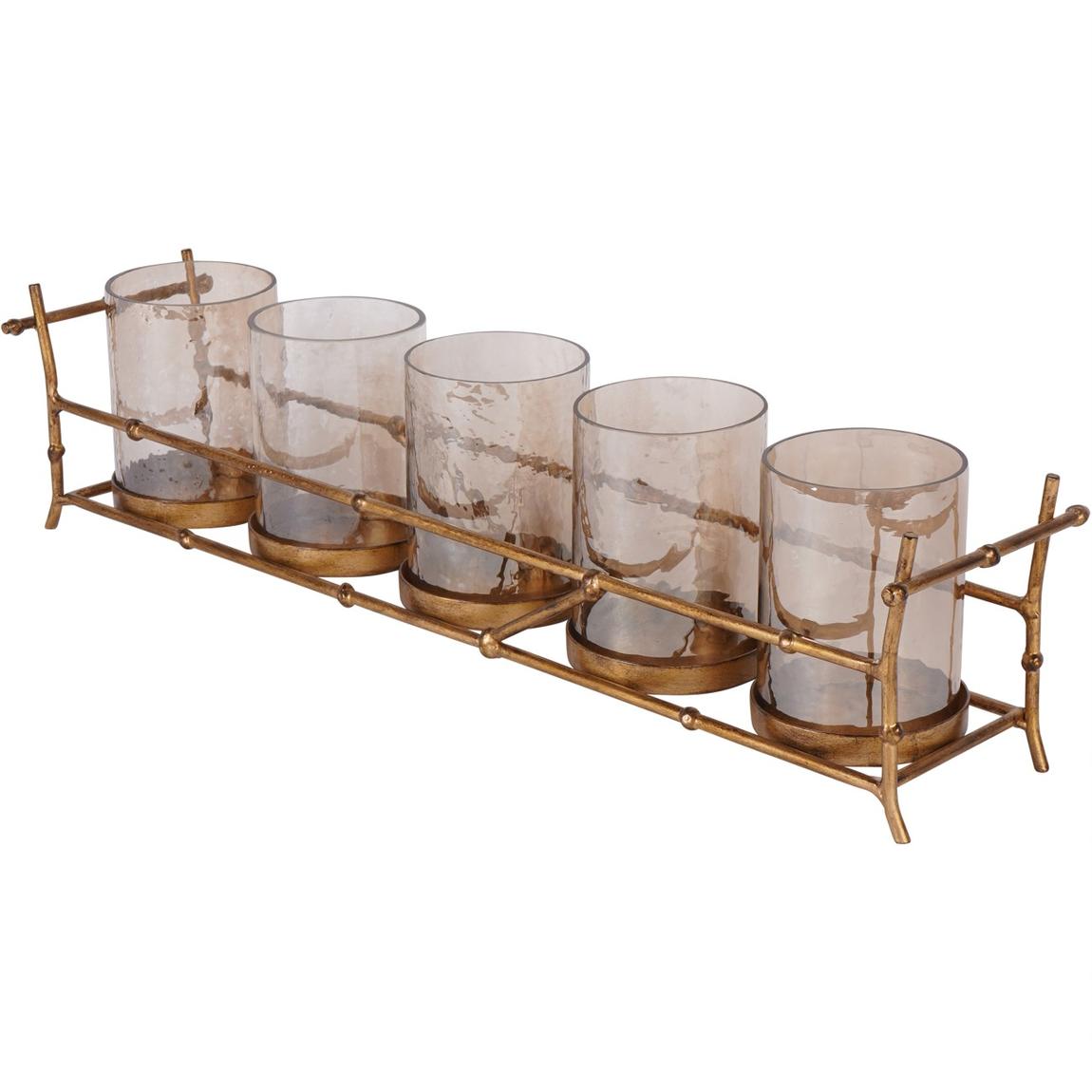 Laura Ashley Astaire Bamboo 5 Hurricane Candle Holder main product photo