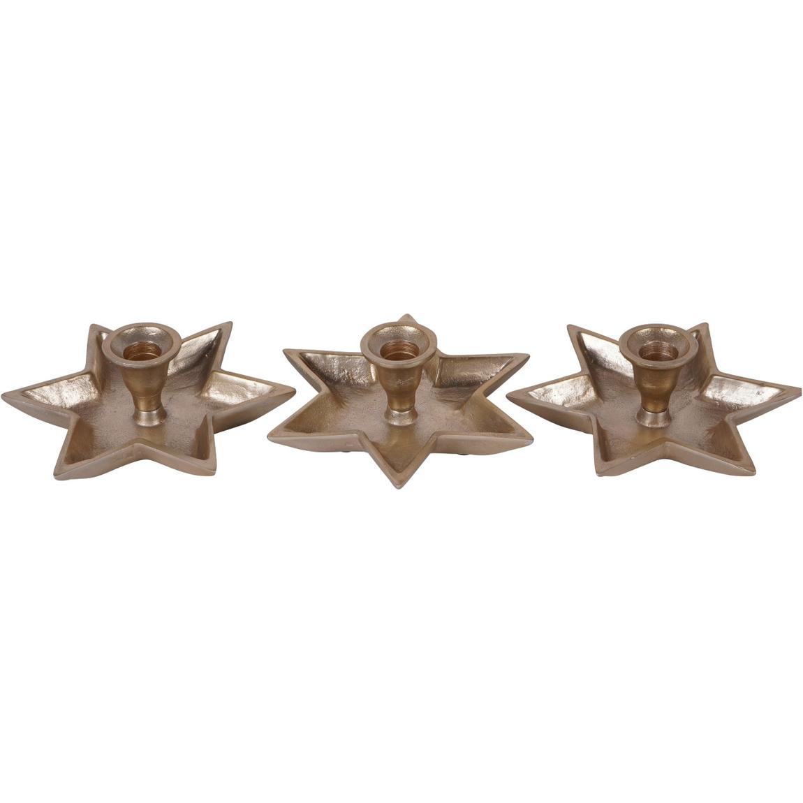 Laura Ashley Star Gold Candle Holder Small Set of 3 main product photo