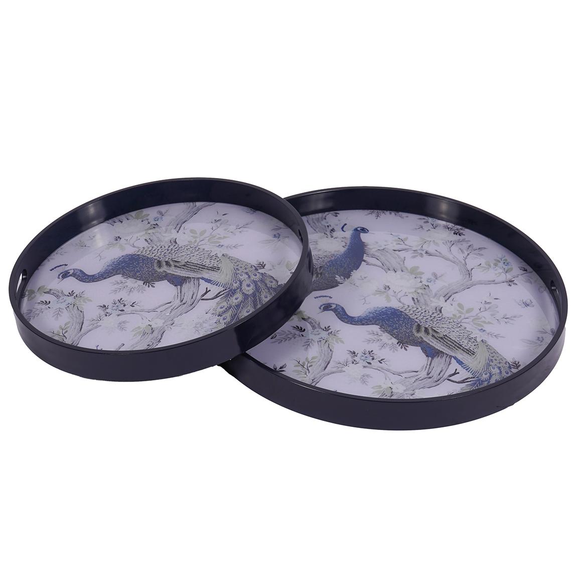 Laura Ashley Belvedere Peacock Set Of 2 Trays main product photo