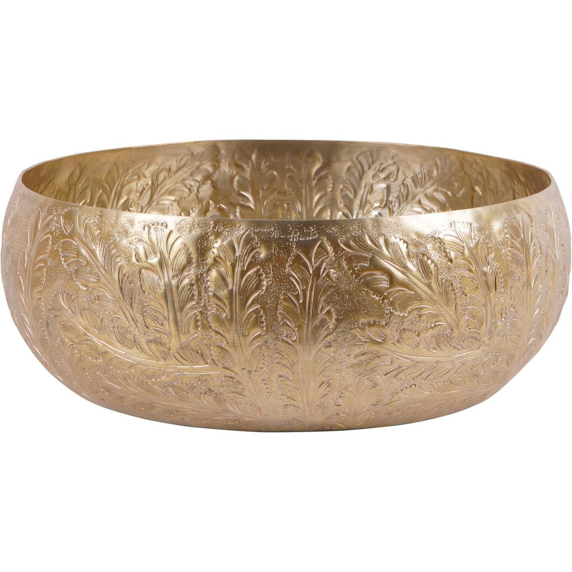 Laura Ashley Winspear Gold Leaf Embossed Round Convex Bowl Large main product photo