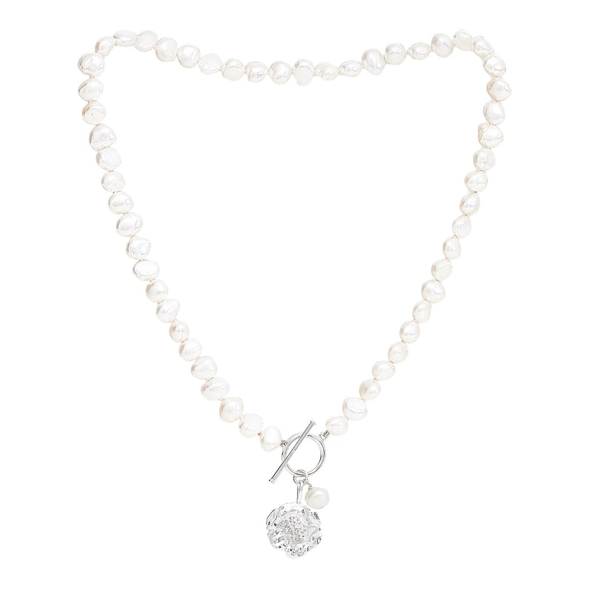 Vita Pearl Necklace & Silver Cherry Blossom Charm main product photo