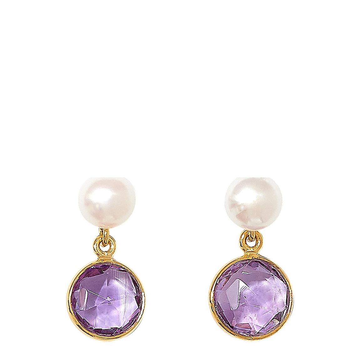 Nova Amethyst & Pearl Drop Earrings main product photo