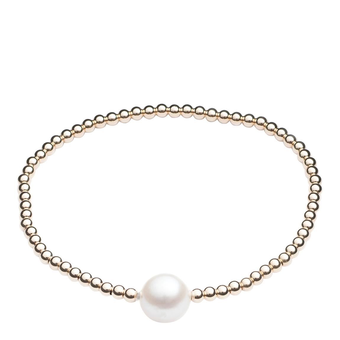 Credo Large Pearl & Gold Plate Elastic Bracelet main product photo