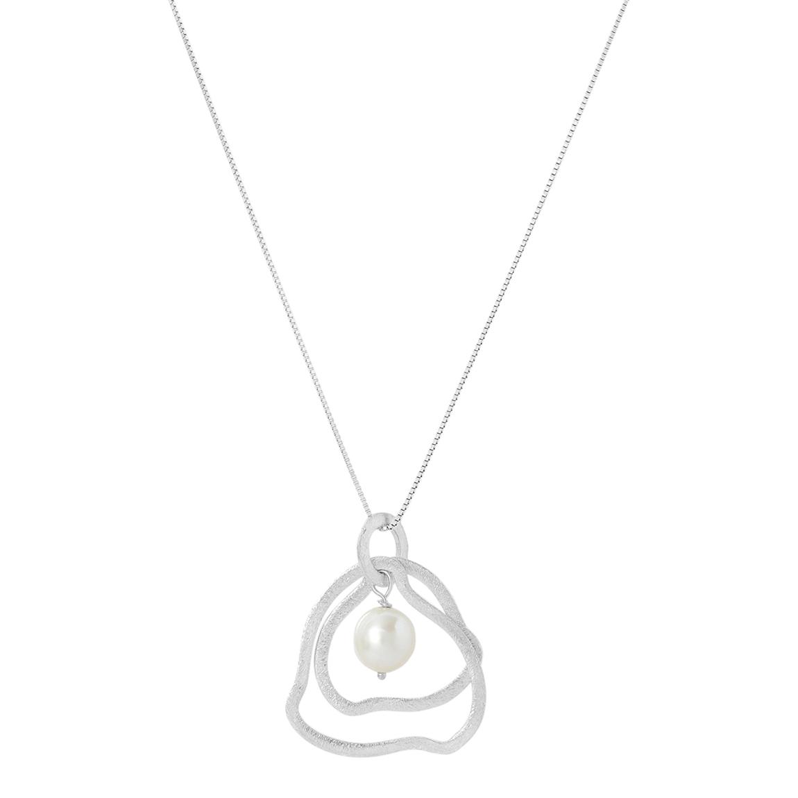 Credo Geo-Style Silver Pendant & Pearl main product photo