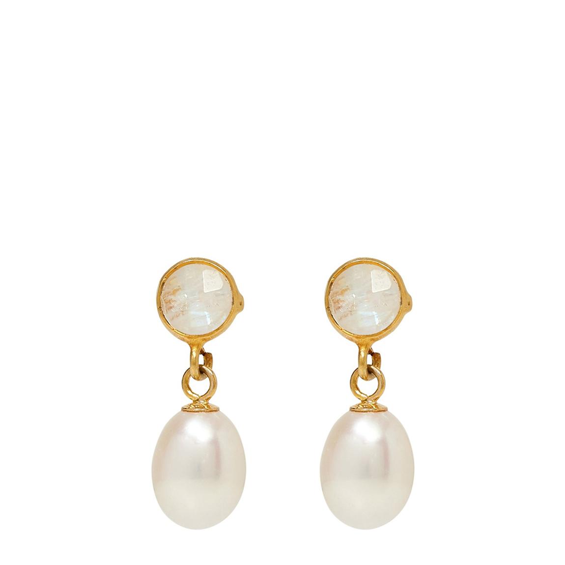 Clara Moonstone & Cultured Freshwater Pearl Drop Earrings main product photo