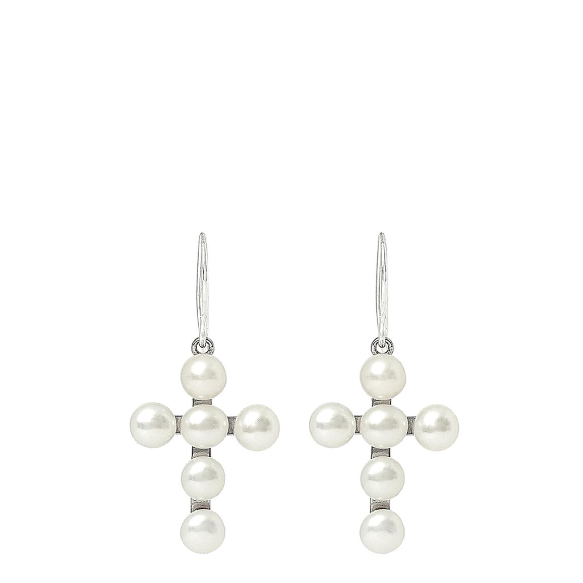 Gratia Pearl Cross Earrings main product photo
