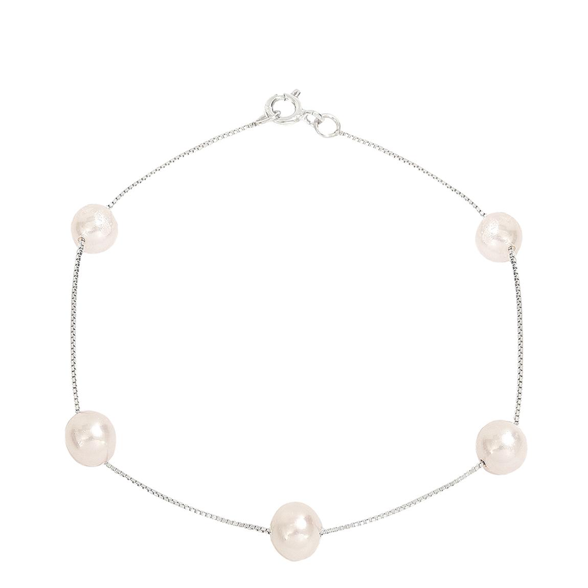 Gratia White Pearl Chain Bracelet main product photo