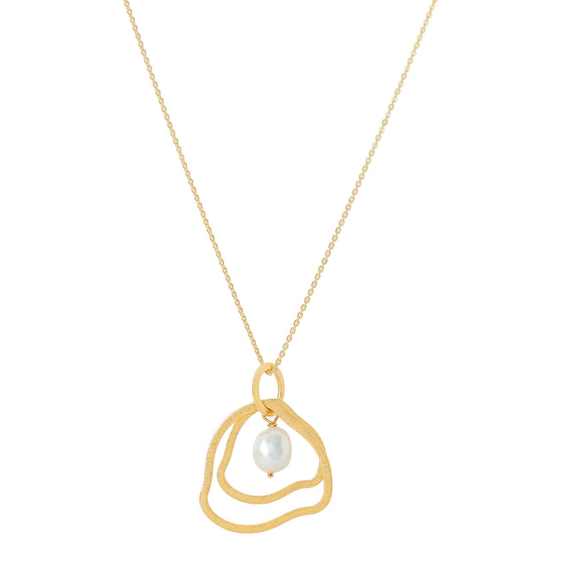 Credo Geo-Style Gold Pendant & Pearl main product photo