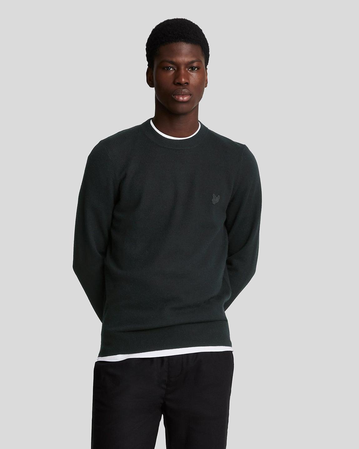 Tonal Eagle Lambswool Crew Neck Jumper main product photo