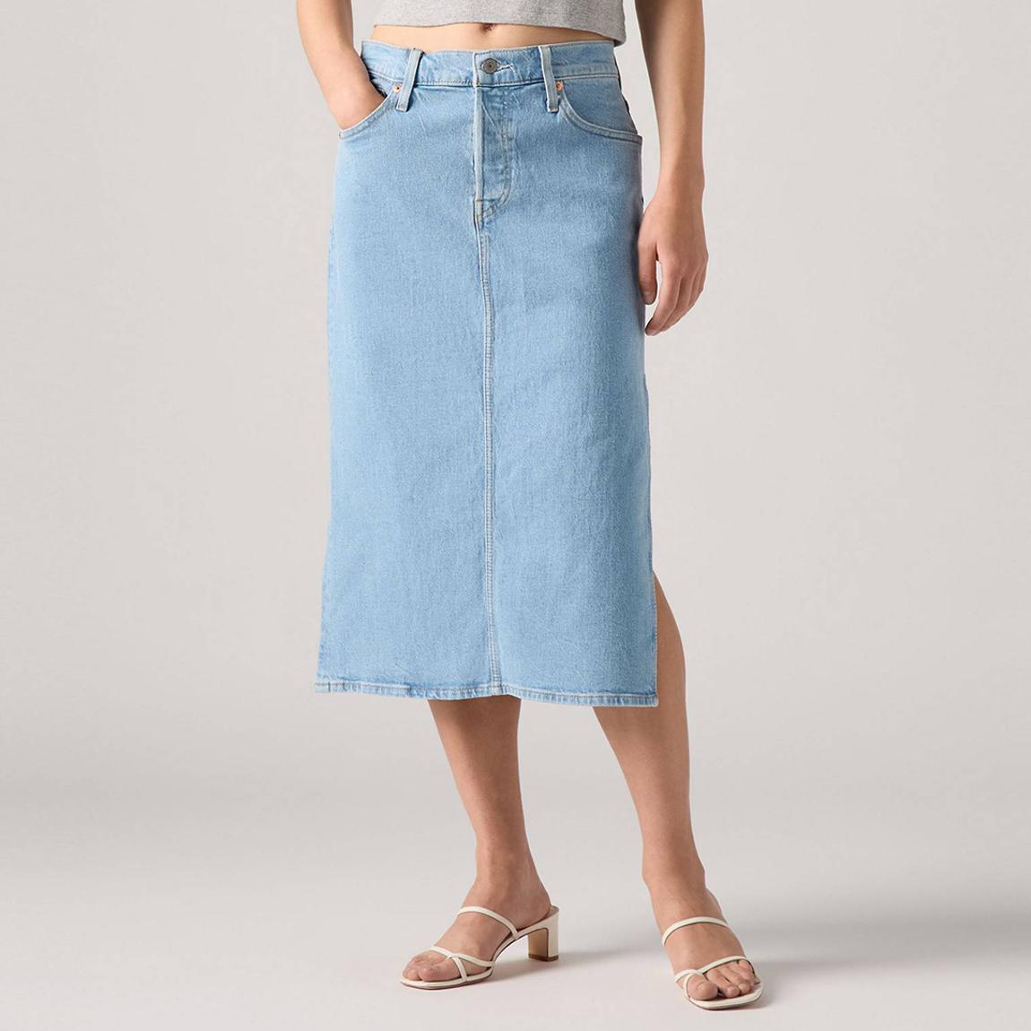 LSESIDE SLIT SKIRT LIGHT STONEWASH X main product photo
