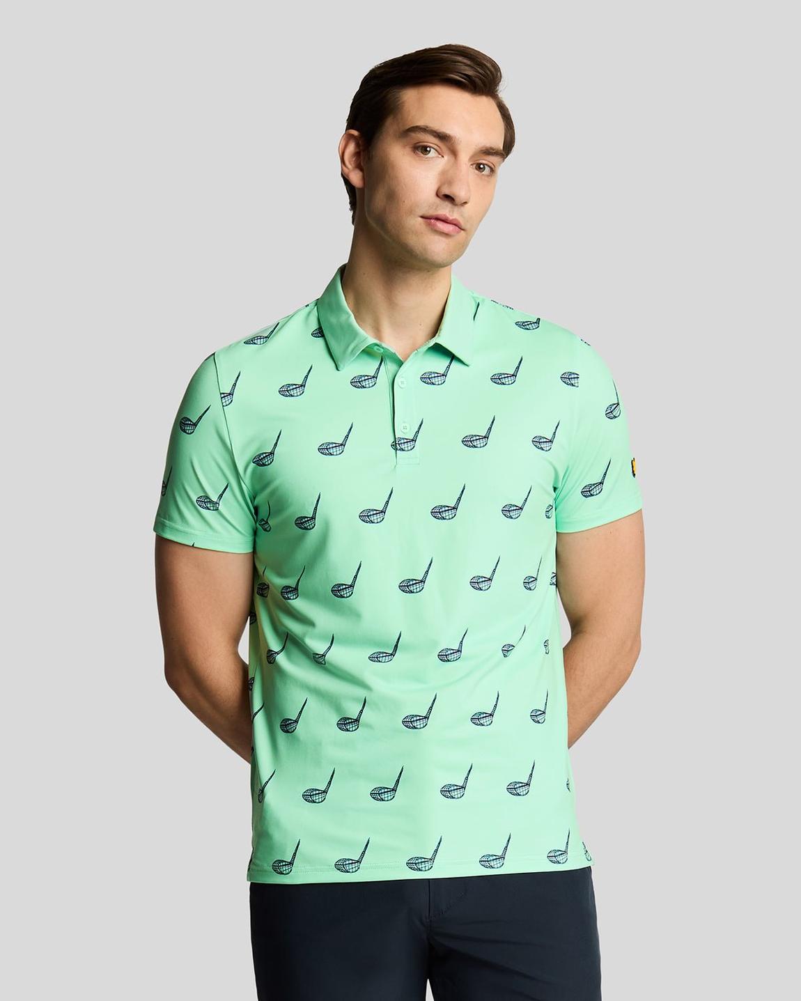 Golf Micro Club Printed Polo Shirt main product photo