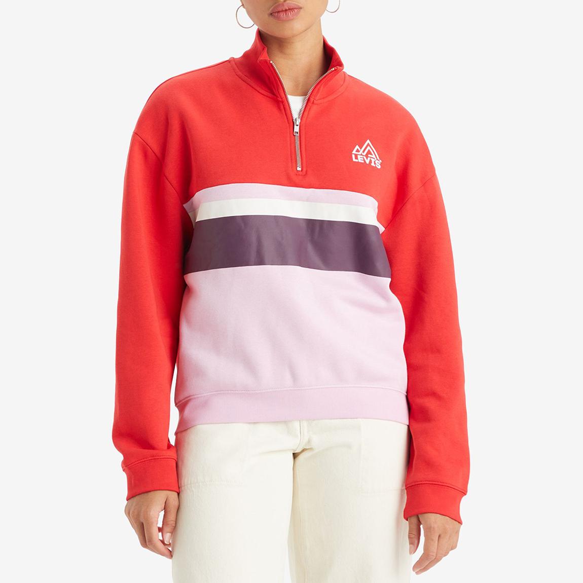 GRAPHIC CB RUE 1/4 ZIP CREW MOUNTAIN HEA main product photo