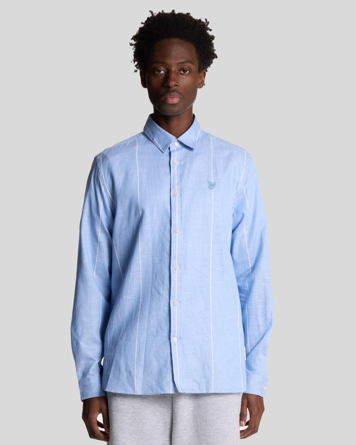 Linen Stripe Long Sleeve Shirt main product photo