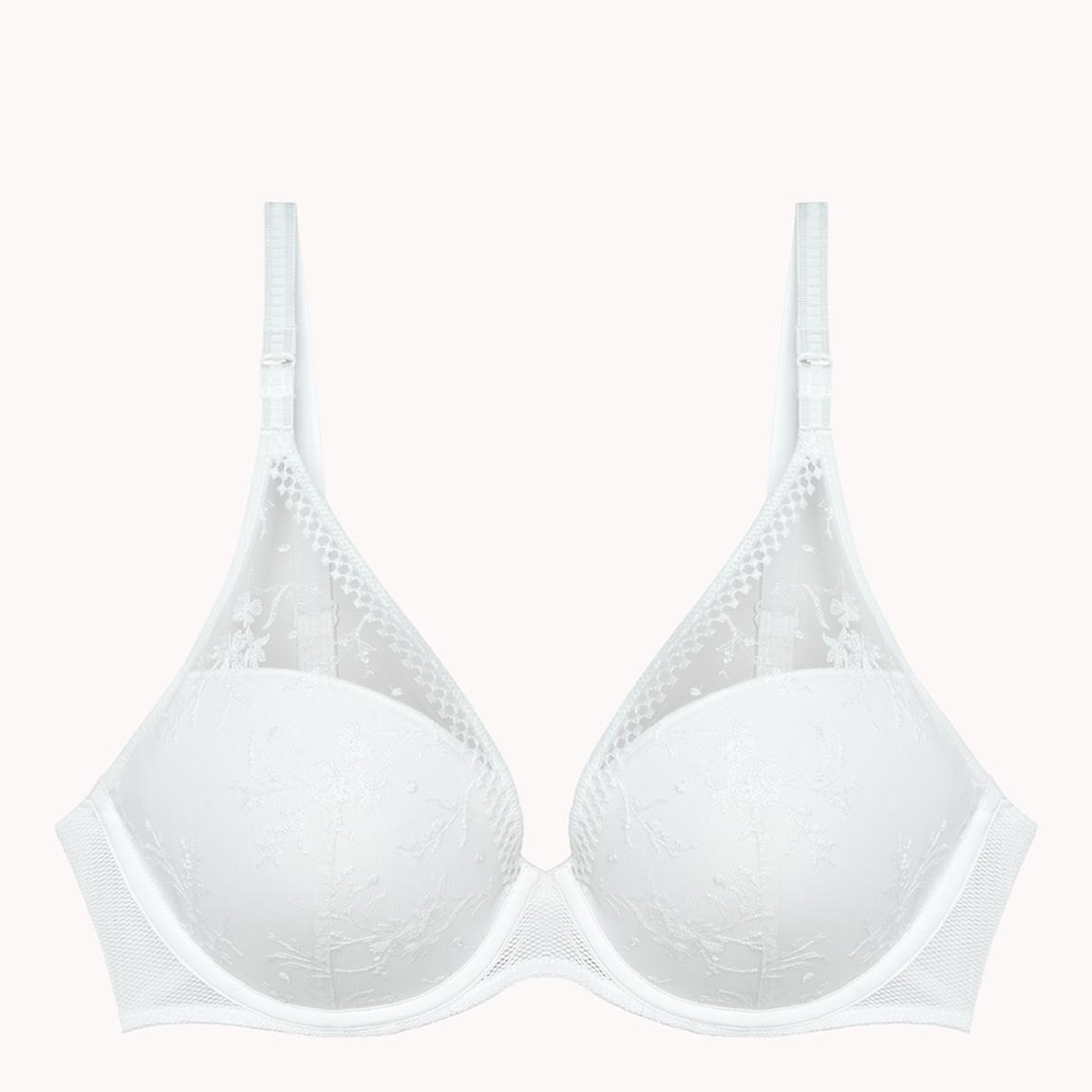 White Suzy Plunge Bra Wired Padded main product photo
