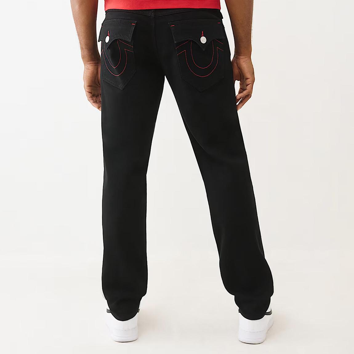 True Religion Black Geno Flap Slim Stretch Jeans - BrandAlley