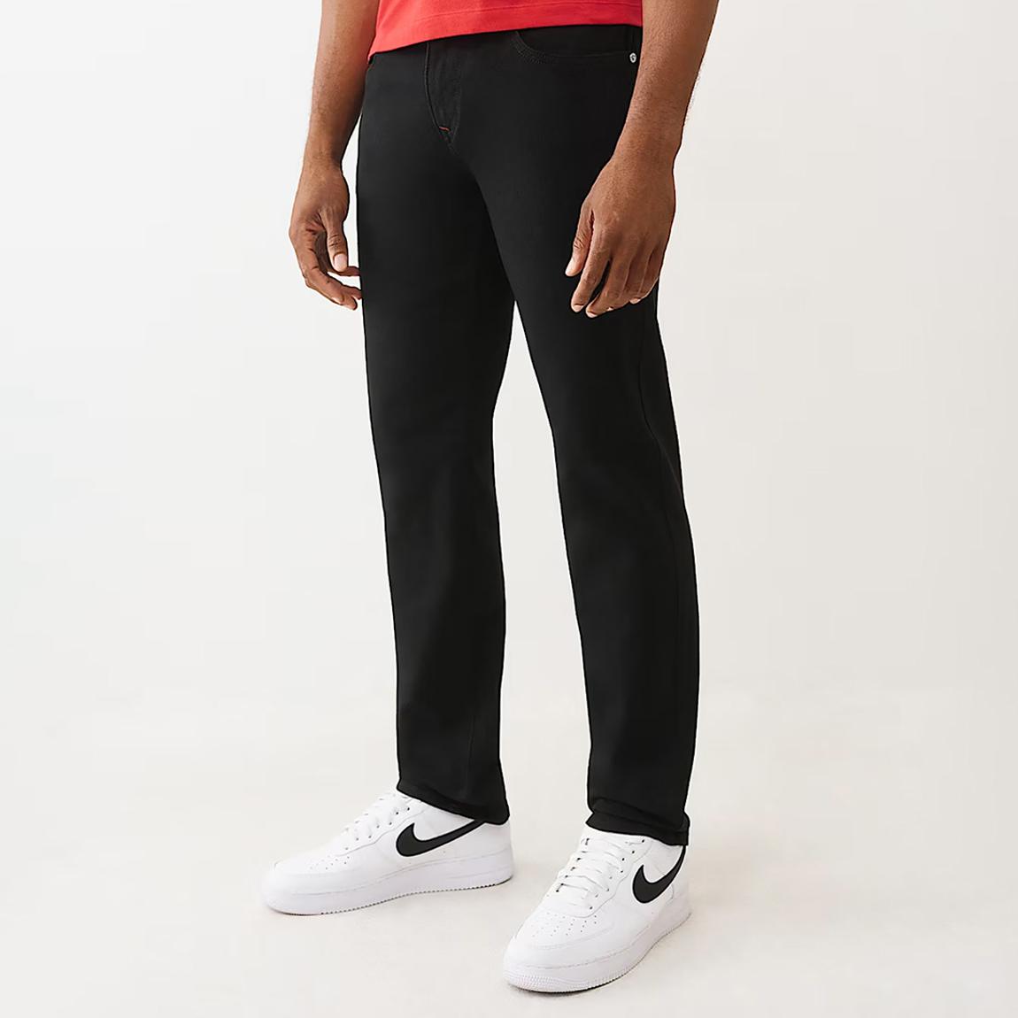 True Religion Black Geno Flap Slim Stretch Jeans - BrandAlley