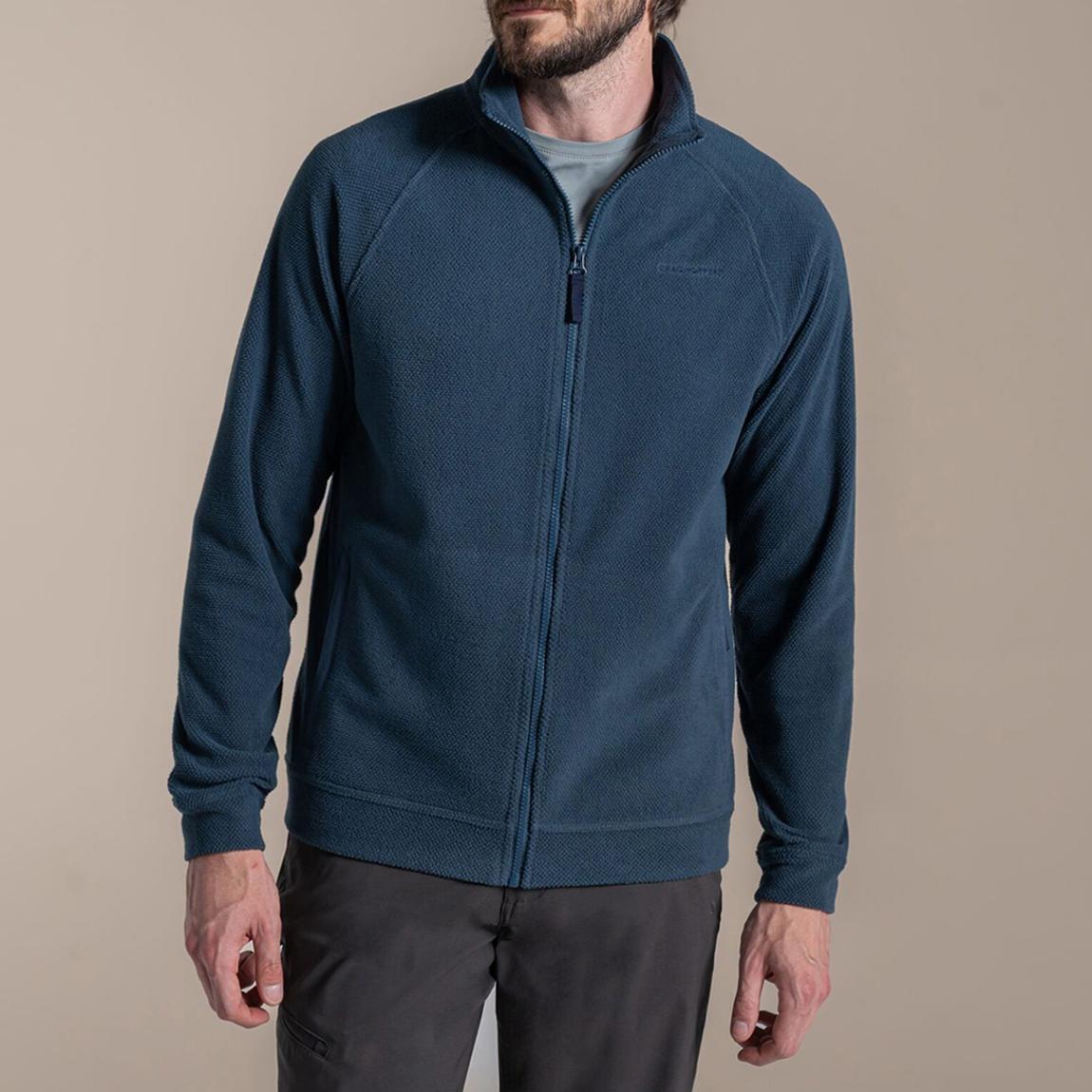 Blue Charlston Waffle Textured Fleece Jacket main product photo