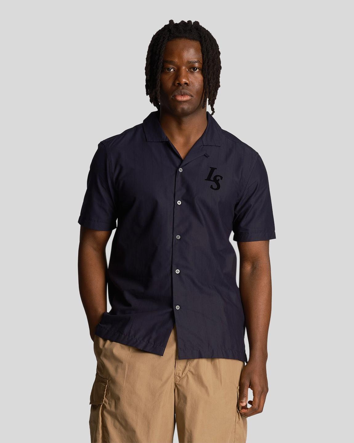 Pinstripe Revere collar shirt main product photo