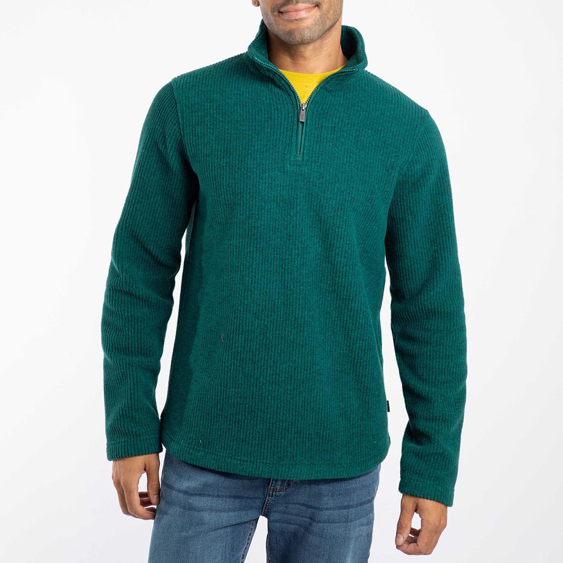Teal Newport /14 Zip Ribbed Fleece Jumper main product photo