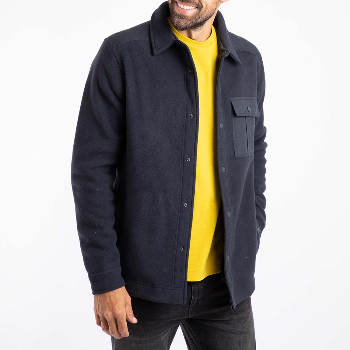 Navy Boyd Plain Polar Fleece Overshirt main product photo