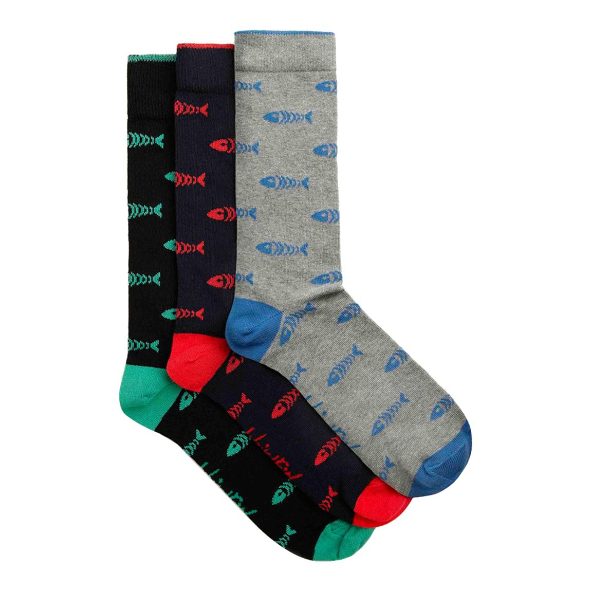 Multi Ronan Branded Bones 3 Pack Socks main product photo