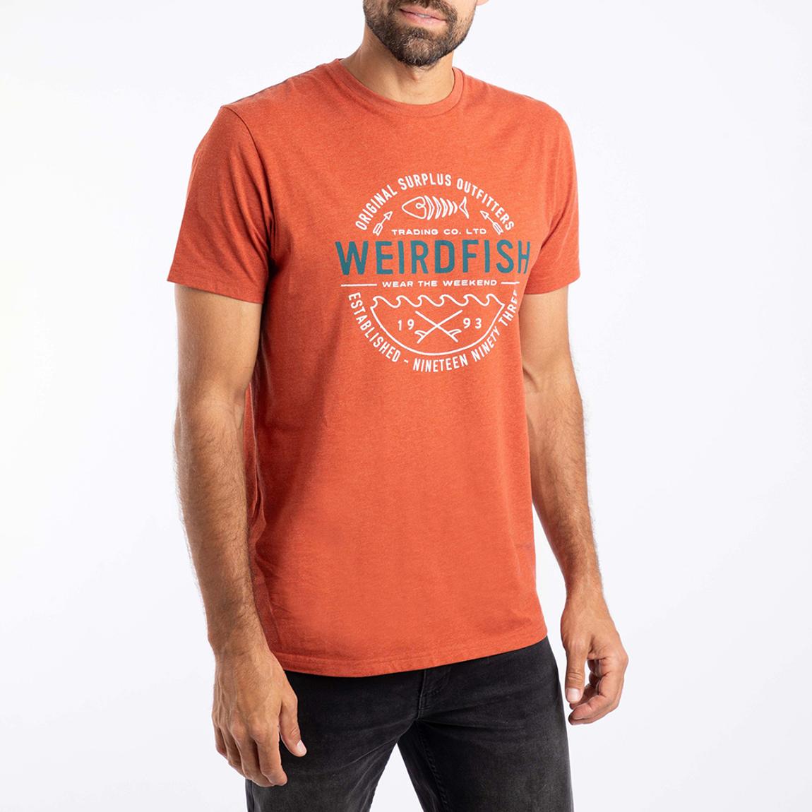 Orange Waves Graphic Cotton Blend T-Shirt main product photo