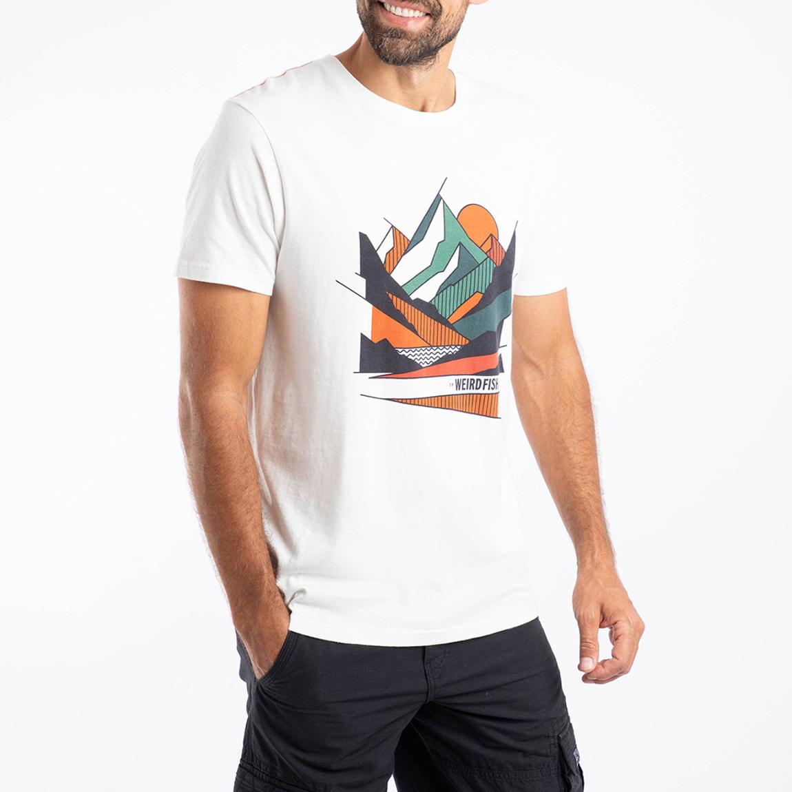 White Aspect Mountains Graphic Cotton T-Shirt main product photo