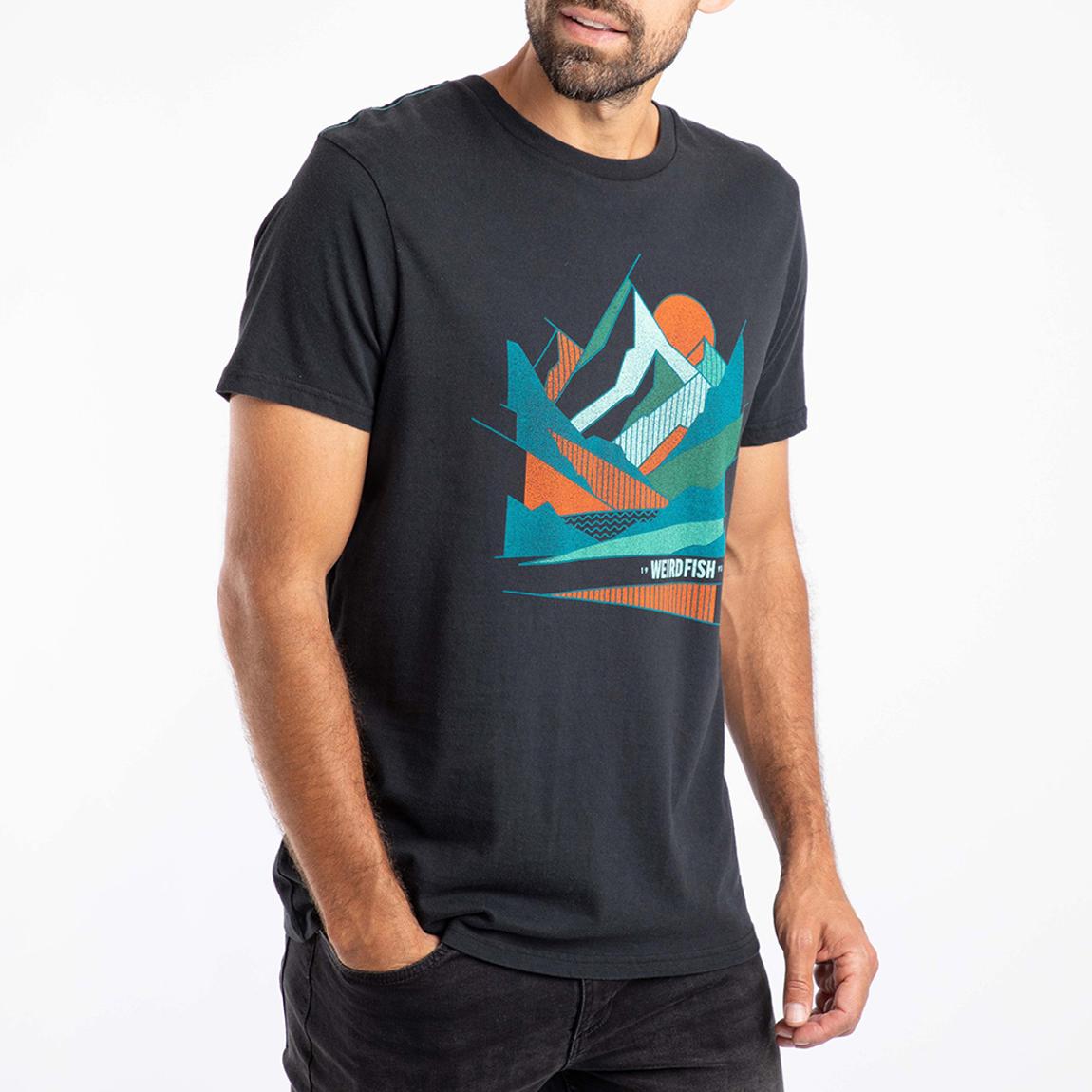 Black Aspect Mountains Graphic Cotton T-Shirt main product photo