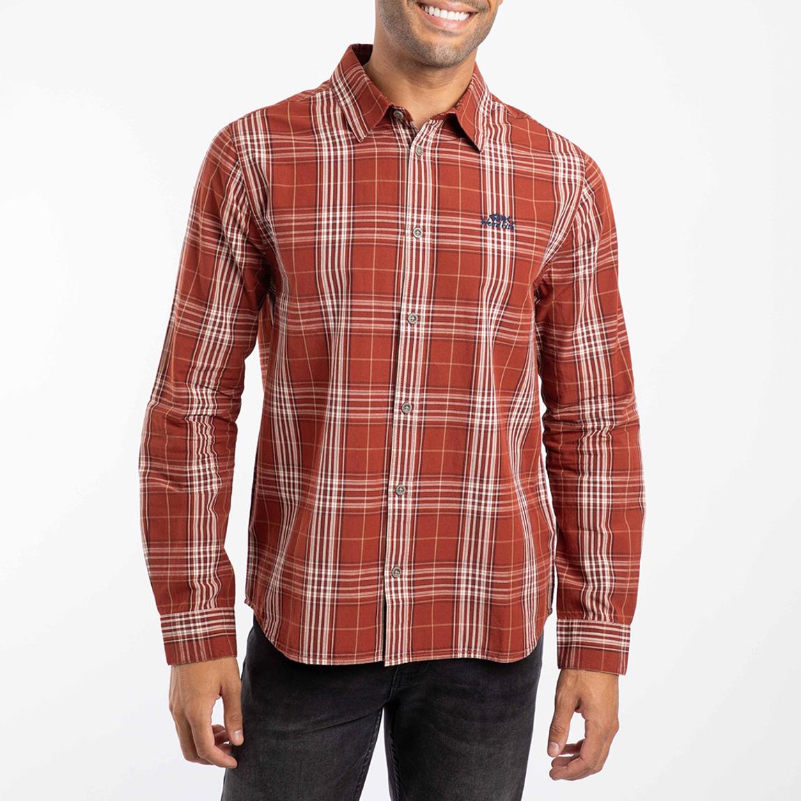 Orange Check Long Sleeve Check Shirt main product photo
