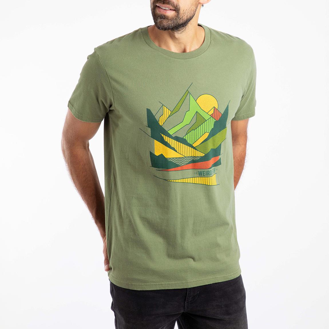 Green Aspect Mountains Graphic Cotton T-Shirt main product photo