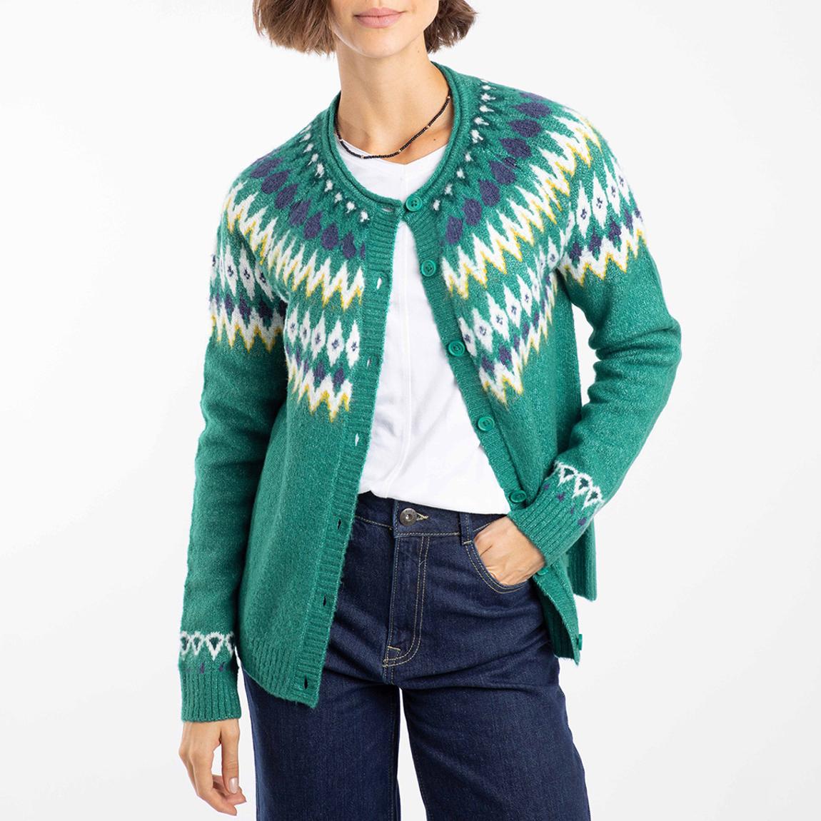 Green Hatty Fair Isle Cardigan main product photo