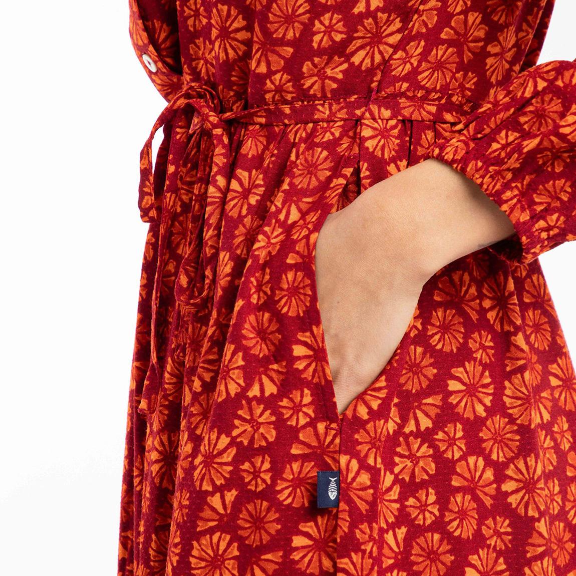 Weird Fish Red Steffan Viscose Printed Maxi Dress BrandAlley