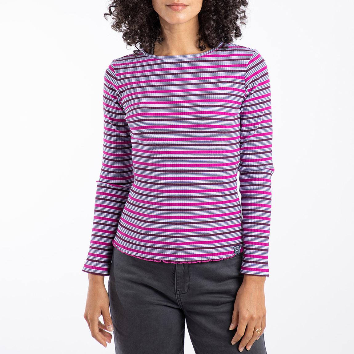 Red Striped Thorne Ribbed Cotton Blend Top main product photo