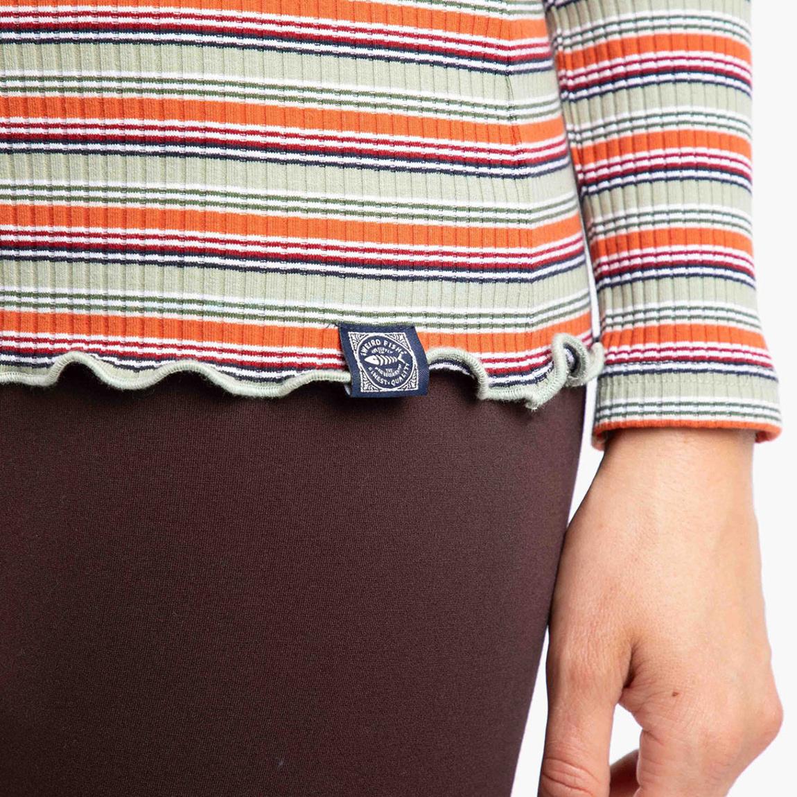 Purple Striped Thorne Ribbed Cotton Blend Top main product photo