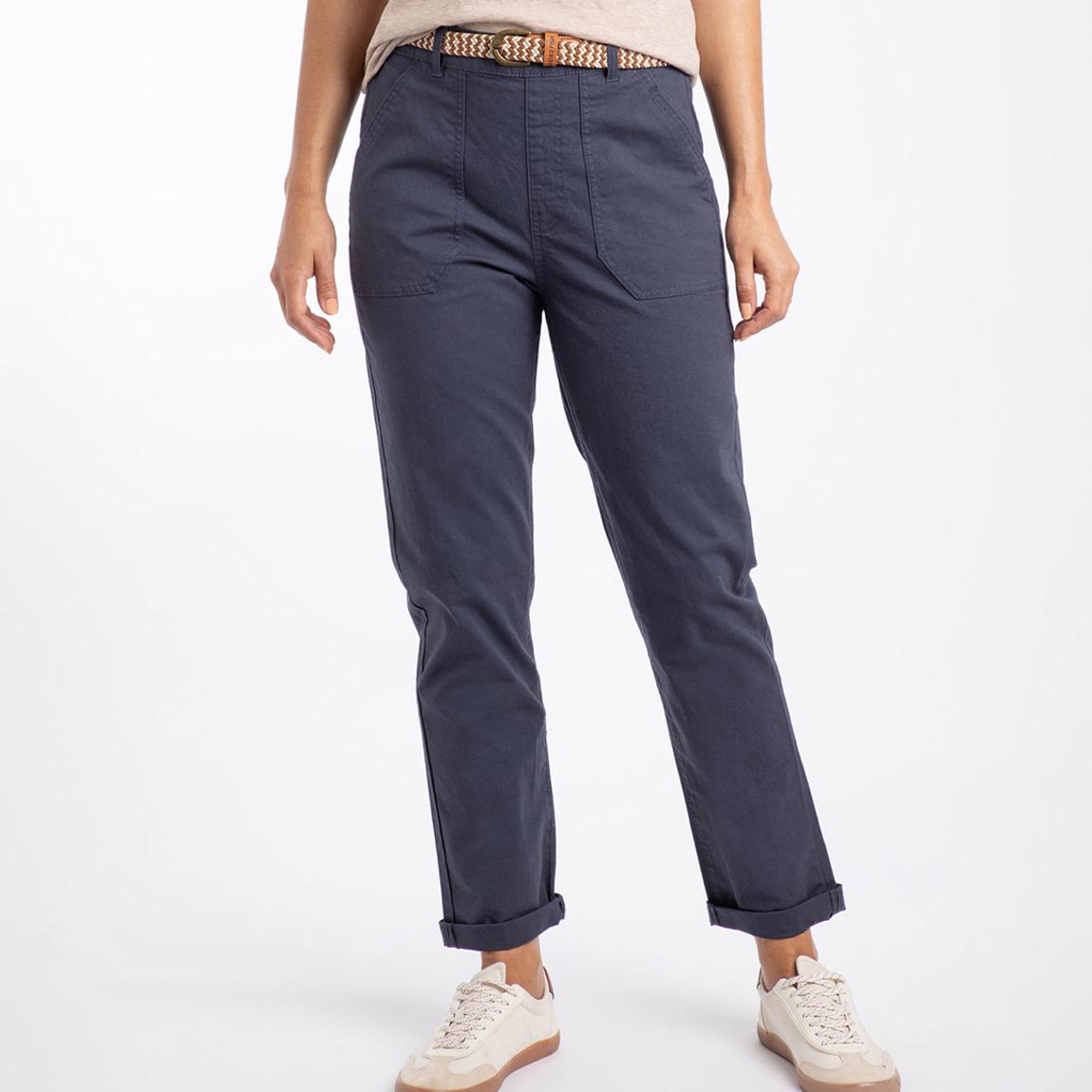 Navy Malorri Cotton Stretch Trousers main product photo