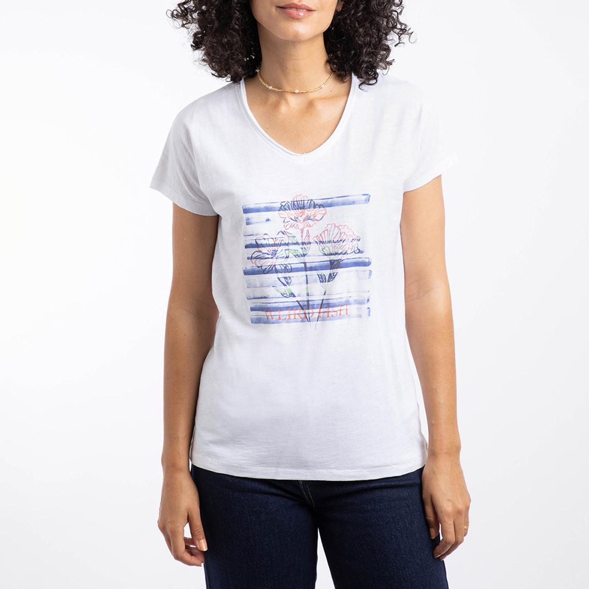White Watercolour Flower Graphic Organic Cotton T-Shirt main product photo