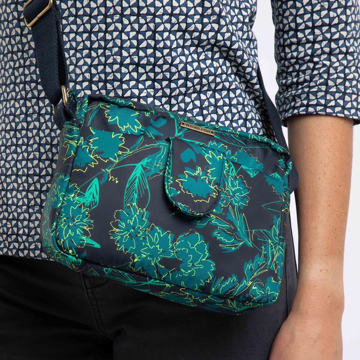 Blue/ Green Corrie Printed Cross Body Bag main product photo