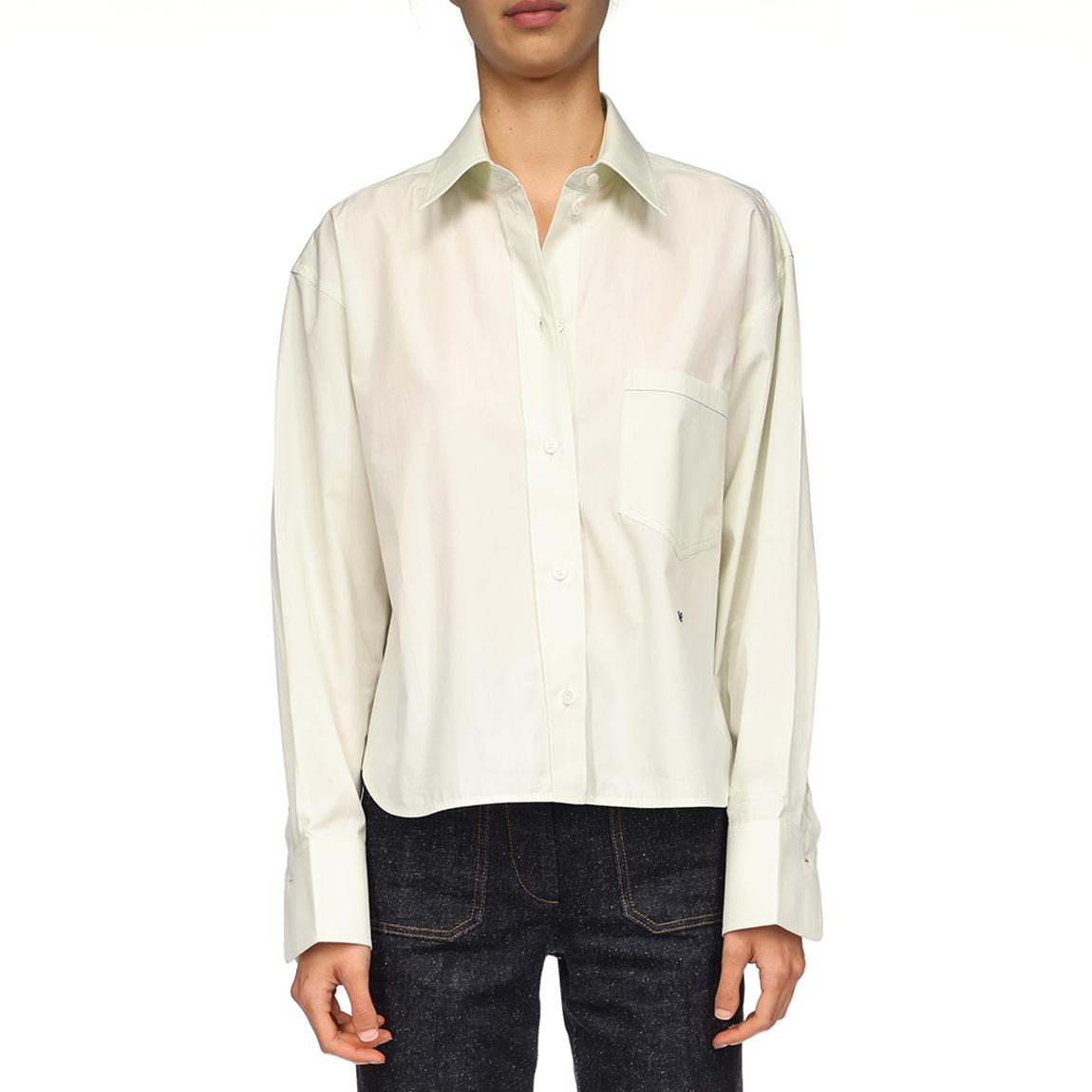 Off White Cropped Long Sleeve Shirt main product photo