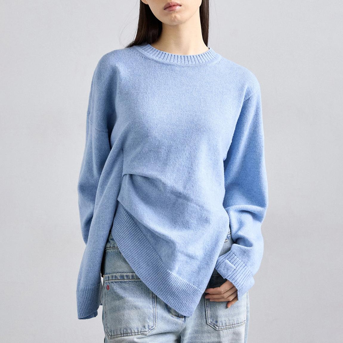 Blue Wool Gathered Side Jumper main product photo