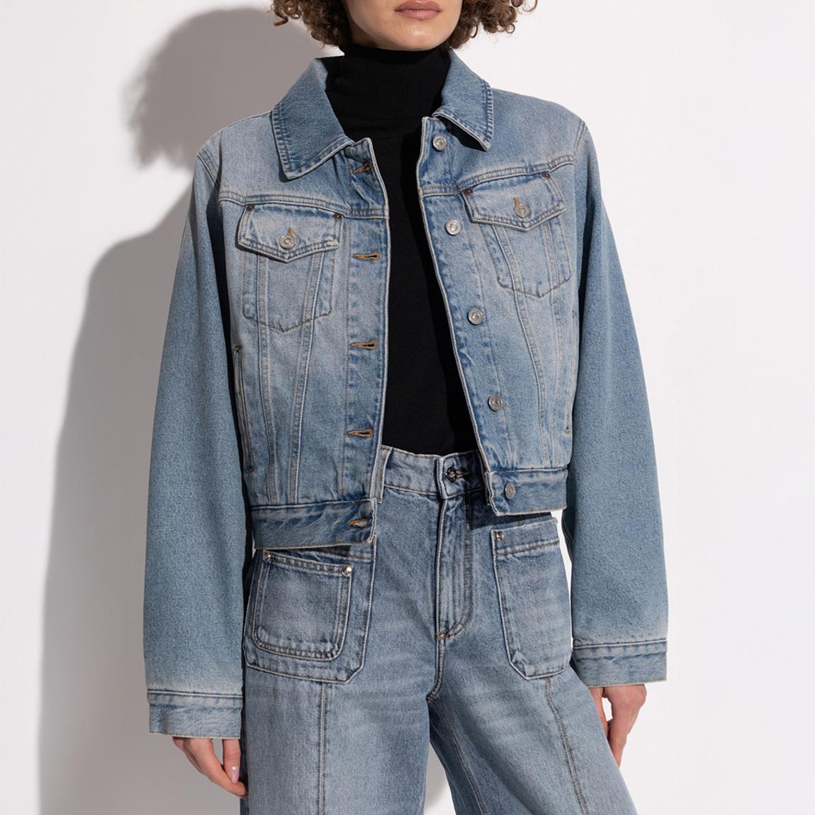 Pale Blue Padded Denim Jacket main product photo
