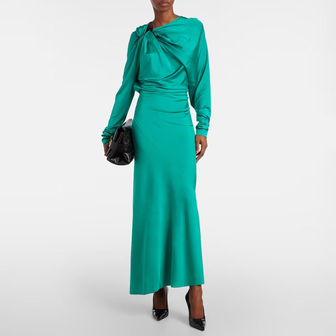 LONG SLEEVE DRAPED JERSEY DRESS main product photo