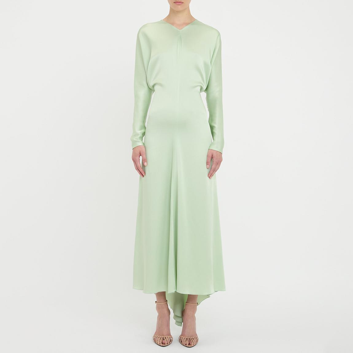 green emerald velvet dress Vintage Inspired High Neck Line Three Quarter Sleeve Jade Green Below the  Knee Length Dress | 1930s & 1940s Style