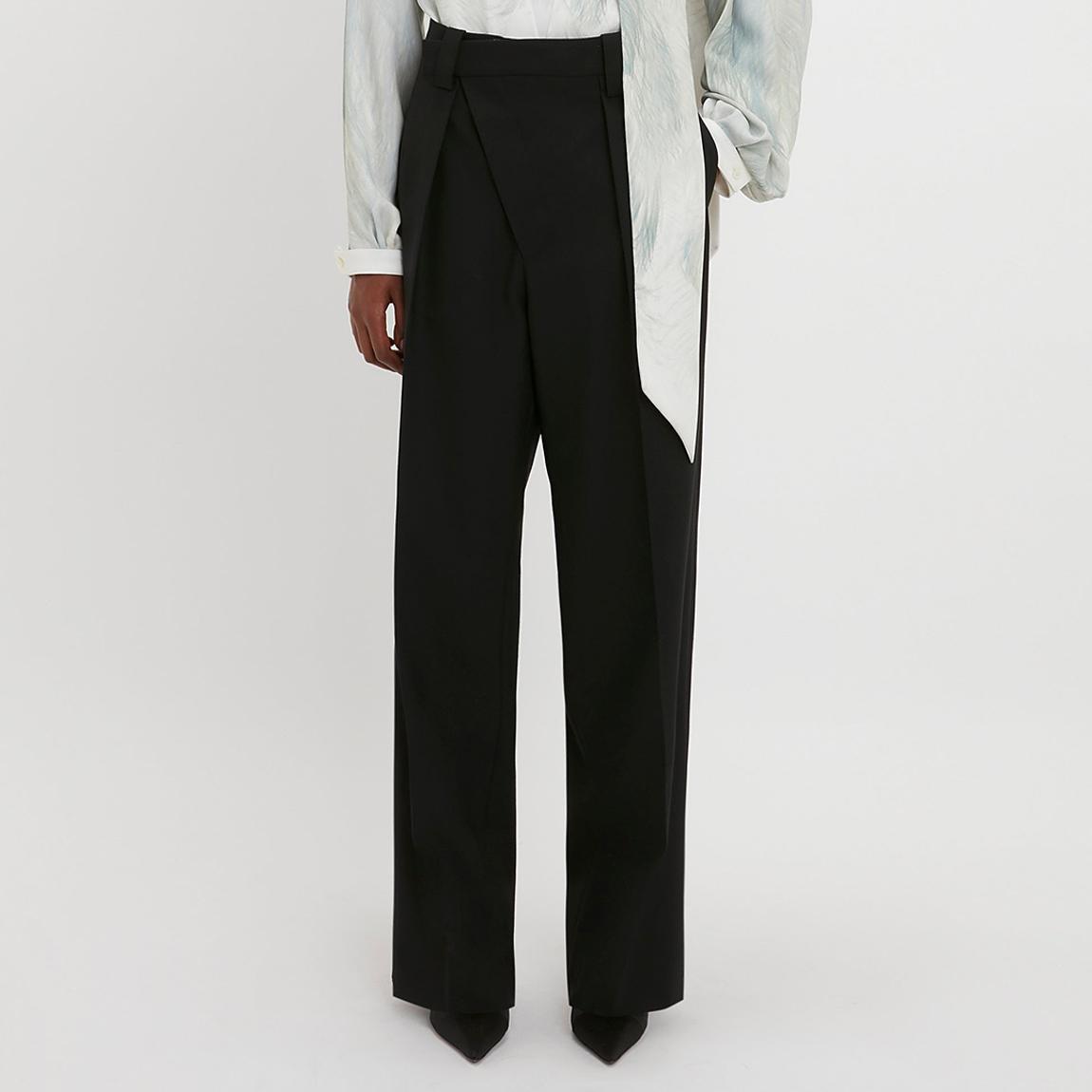 Black Wool Blend Wrap Front Trouser main product photo