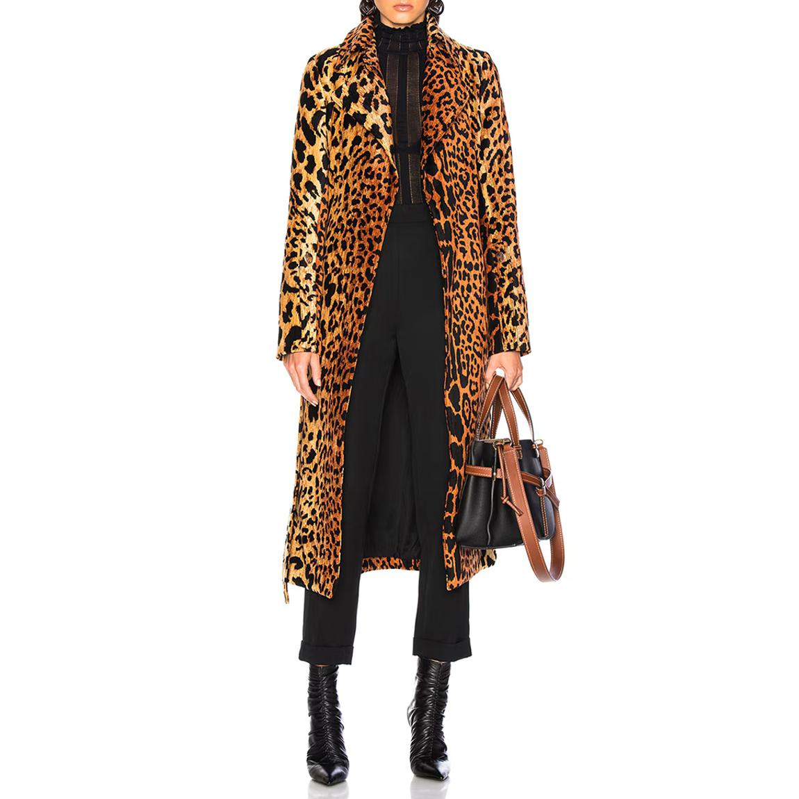 Leopard Print Split Sleeve Coat main product photo