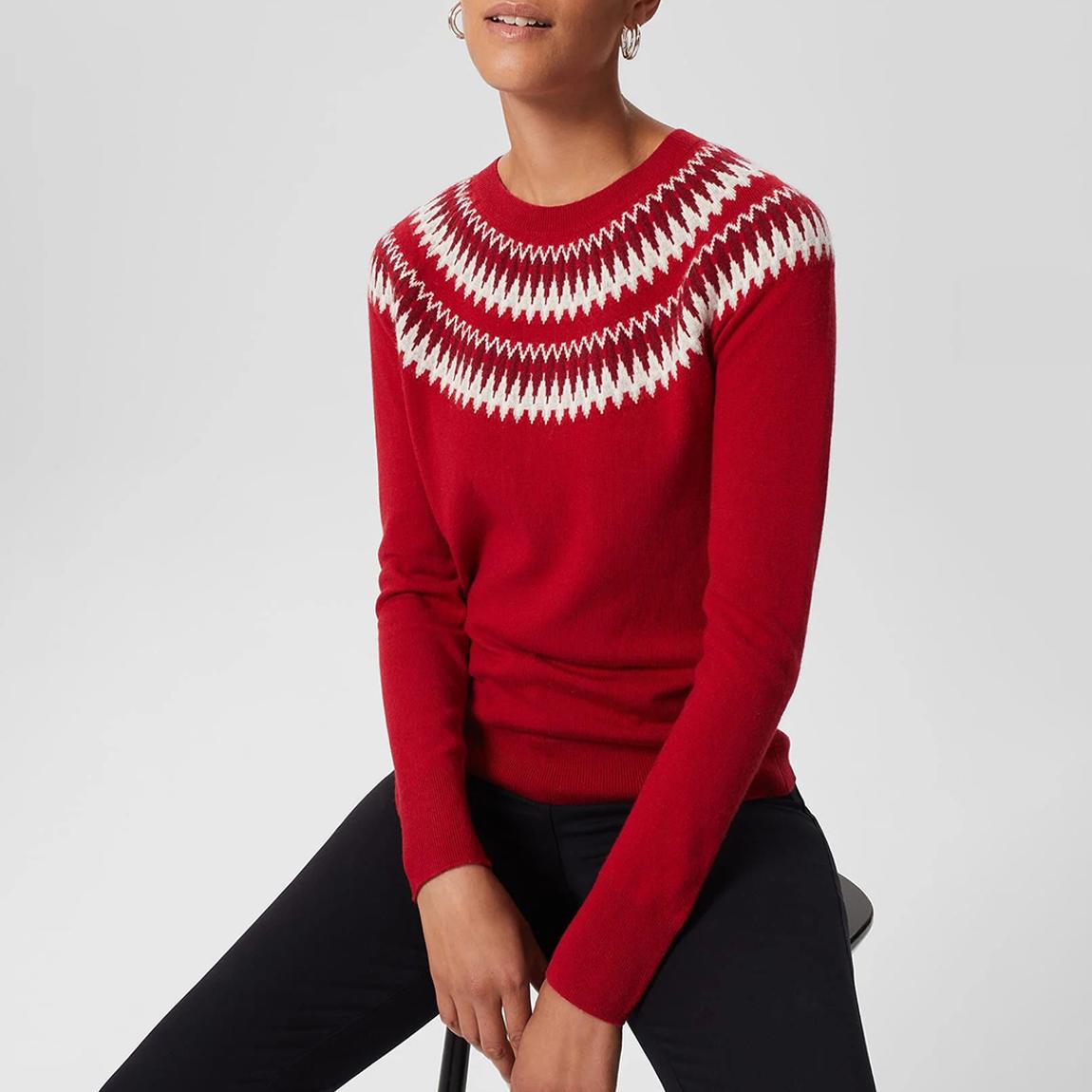 Red Greta Fair isle Jumper main product photo